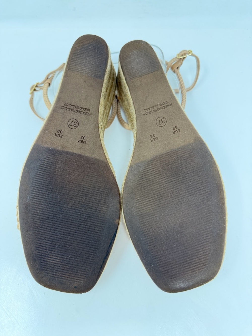 Chocolat Blu Rafia Bryn Espadrille Wedge Sandal Tan Size EU 39, US 8-8.5 - Picture 6 of 9